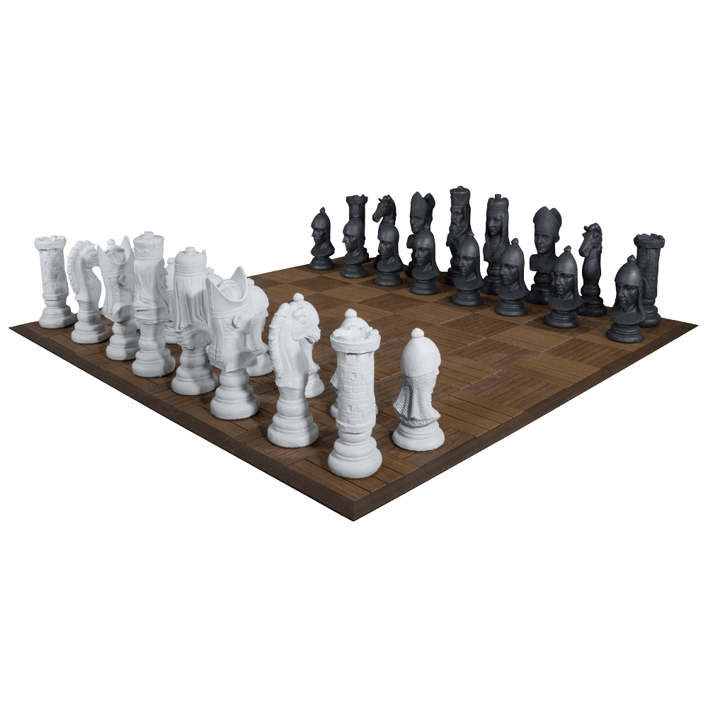 Mega Chess Giant Chess Sets MegaChess 24 Inch Medieval Fiberglass Giant Chess Set