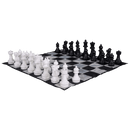 MegaChess Floor Games MegaChess 12 Inch Plastic Giant Chess Set With Quick Fold Nylon Mat