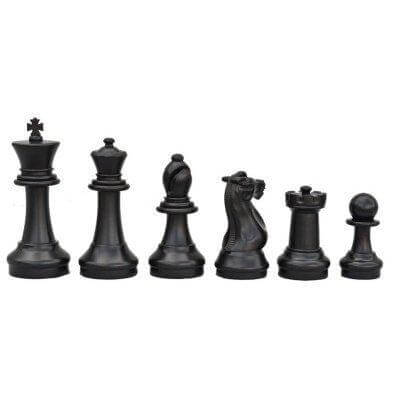 MegaChess Floor Games MegaChess Large Chess Pieces and Large Chess Mat - Black and White - Plastic - 12 inch King