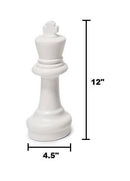 MegaChess Floor Games MegaChess Large Chess Pieces and Large Chess Mat - Black and White - Plastic - 12 inch King