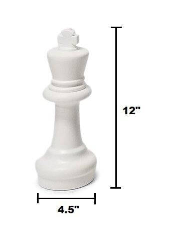 MegaChess Floor Games MegaChess Large Chess Pieces and Large Chess Mat - Black and White - Plastic - 12 inch King