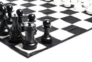 MegaChess Floor Games MegaChess Large Chess Pieces and Large Chess Mat - Black and White - Plastic - 12 inch King