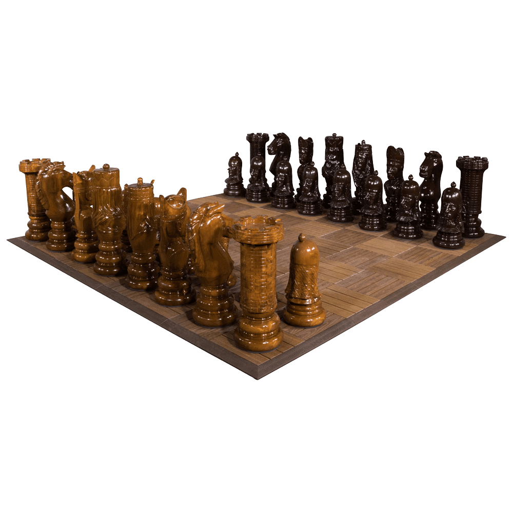 MegaChess 24 Inch Medieval Teak Giant Chess Set |  | MegaChess.com