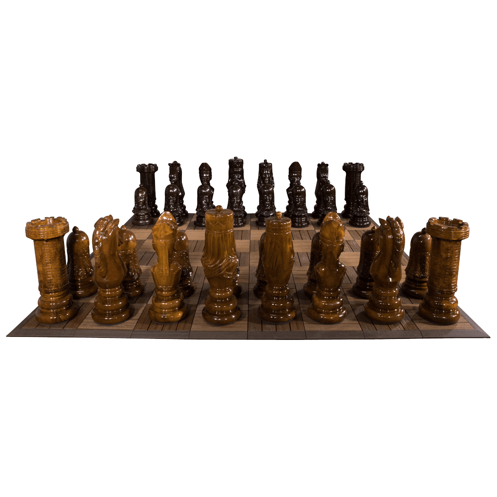 MegaChess 24 Inch Medieval Teak Giant Chess Set |  | MegaChess.com