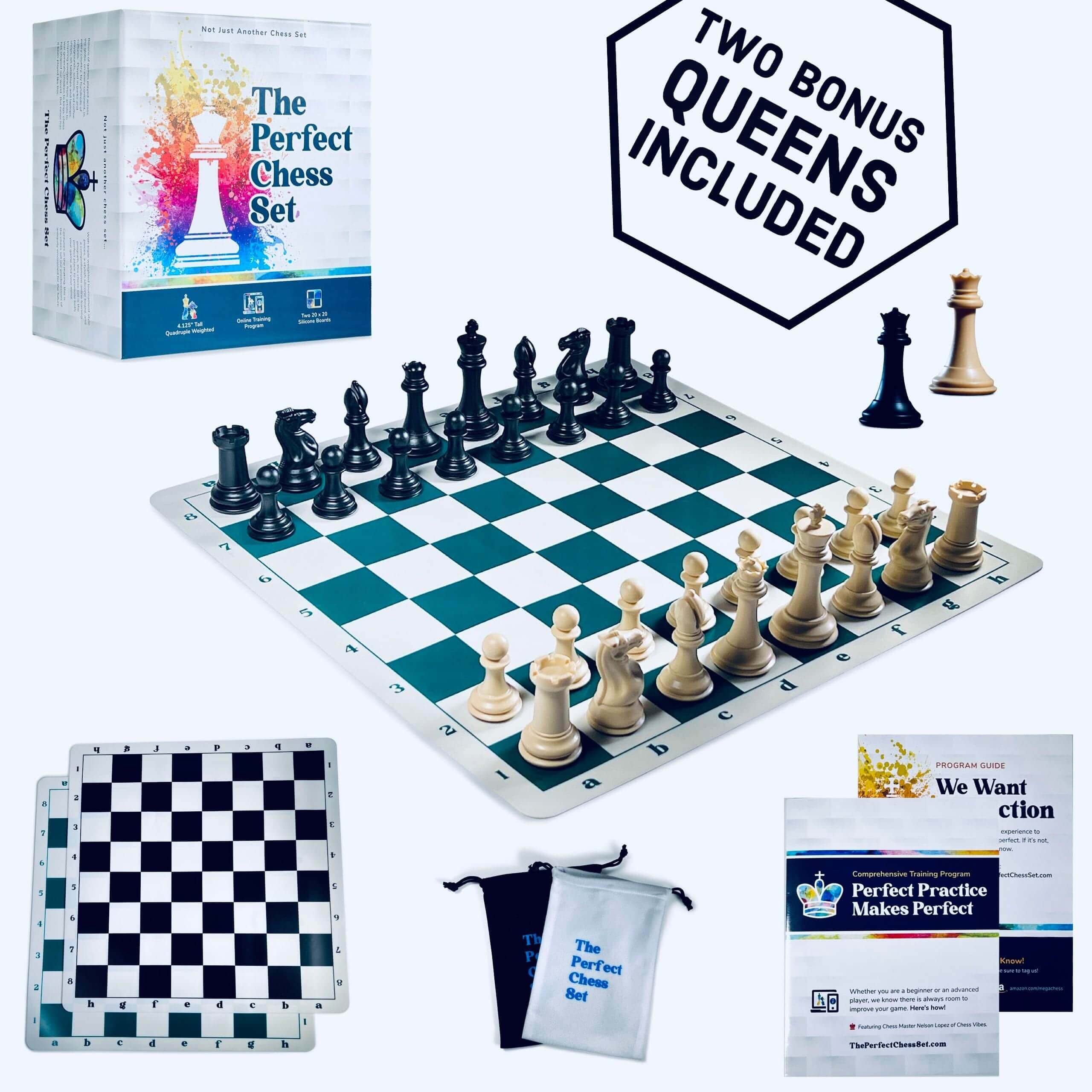 MegaChess Staunton Quadruple Weighted Chess Set