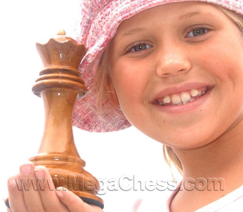MegaChess 7 Inch Light Teak Queen Giant Chess Piece |  | MegaChess.com