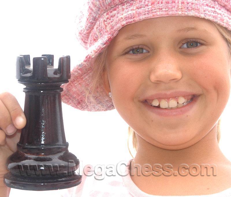 MegaChess 5 Inch Dark Teak Rook Giant Chess Piece |  | MegaChess.com