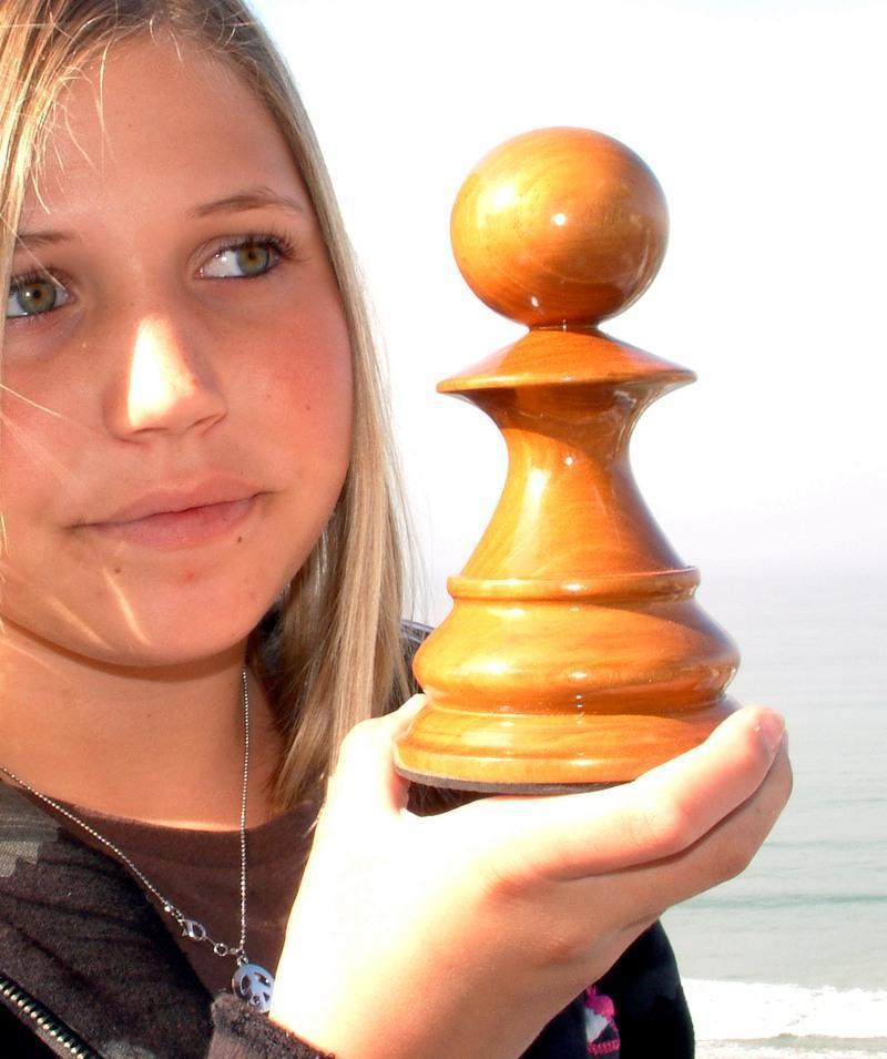 Giant Chess Piece 18 Inch Light Teak Pawn